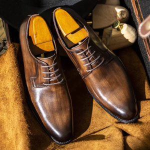 MEIERDEN LEATHER SHOES MEN'S BREATHABLE LACE-UP