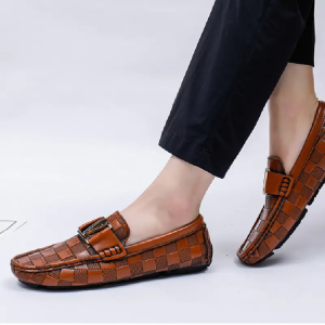 EUROPEAN GENUINE LEATHER GREEN BEANS LOAFER